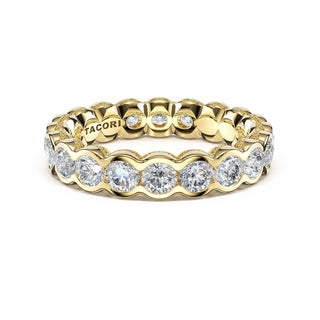 Round Semi-Bezel Eternity Band in 14kt Yellow Gold