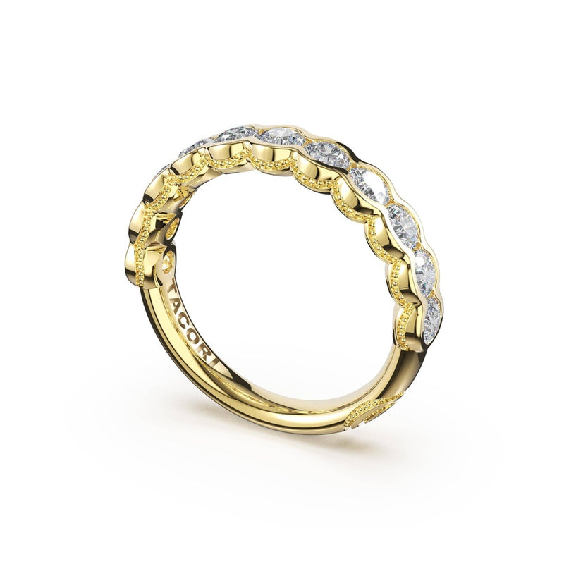 Round Semi-Bezel Eternity Band in 14kt Yellow Gold