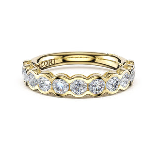 Round Semi-Bezel Eternity Band in 14kt Yellow Gold