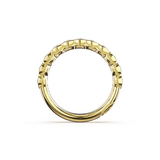Round Semi-Bezel Eternity Band in 14kt Yellow Gold