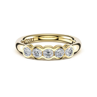 Round Semi-Bezel Eternity Band in 14kt Yellow Gold
