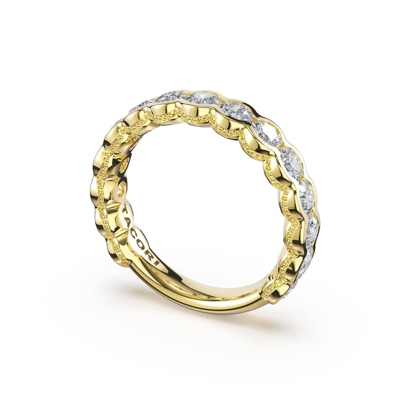Round Semi-Bezel Eternity Band in 14kt Yellow Gold