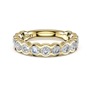 Round Semi-Bezel Eternity Band in 14kt Yellow Gold