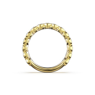 Round Semi-Bezel Eternity Band in 14kt Yellow Gold