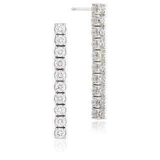 Round Diamond Drop Earrings in 14kt White Gold
