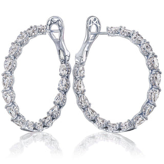 Diamond Hoop Earrings in 14kt White Gold