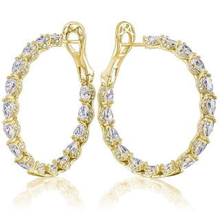 Diamond Hoop Earrings in 14kt Yellow Gold
