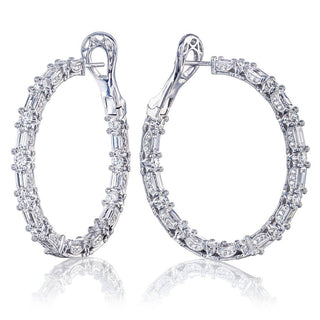 Diamond Hoop Earrings in 14kt White Gold