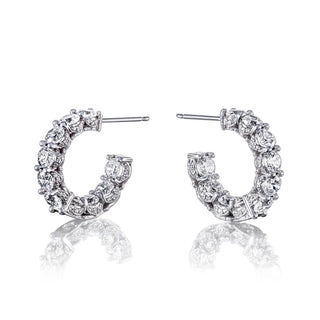 Diamond Huggie Earrings in 14kt White Gold