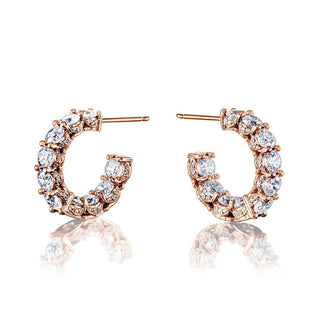 Diamond Huggie Earrings in 14kt Rose Gold