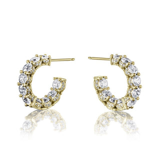 Diamond Huggie Earrings in 14kt Yellow Gold