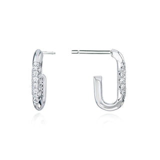 Single Link Earrings in 14kt White Gold