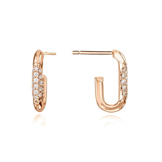 Single Link Earrings in 14kt Rose Gold