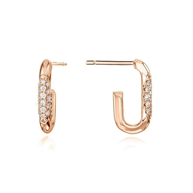 Single Link Earrings in 14kt Rose Gold