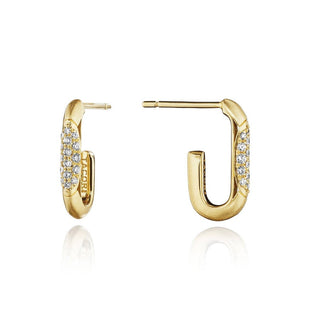 Single Link Earrings in 14kt Yellow Gold