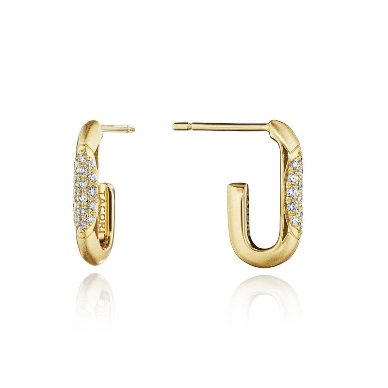 Single Link Earrings in 14kt Yellow Gold
