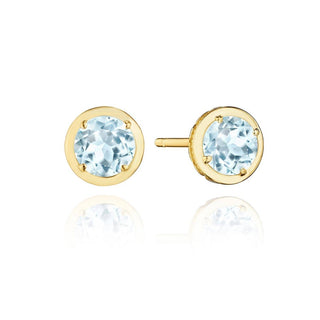 Round Sky Blue Topaz Stud Earring - 1.4ct in 14kt Yellow Gold