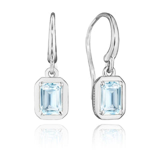 Sky Blue Topaz French Wire Earring - 1.4ct in 14kt White Gold