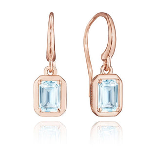 Sky Blue Topaz French Wire Earring - 1.4ct in 14kt Rose Gold