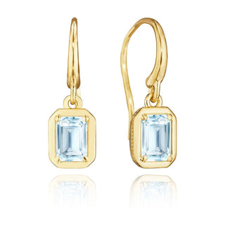 Sky Blue Topaz French Wire Earring - 1.4ct in 14kt Yellow Gold