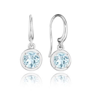 Sky Blue Topaz French Wire Earring - 1.4ct in 14kt White Gold