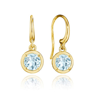 Sky Blue Topaz French Wire Earring - 1.4ct in 14kt Yellow Gold