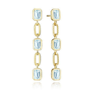Sky Blue Topaz Drop Earring in 14kt Yellow Gold