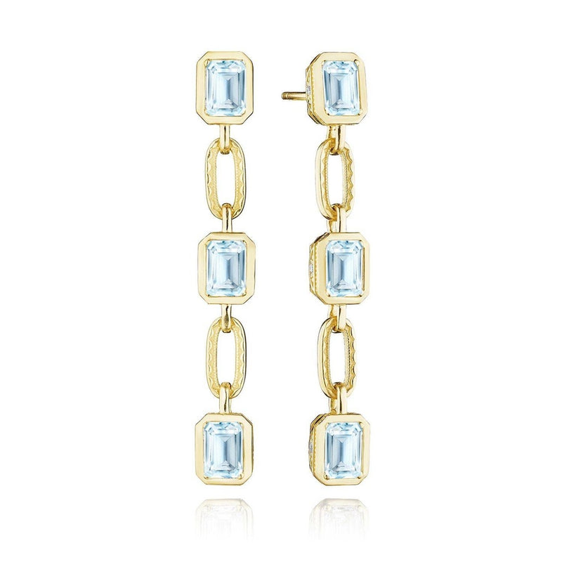 Sky Blue Topaz Drop Earring in 14kt Yellow Gold