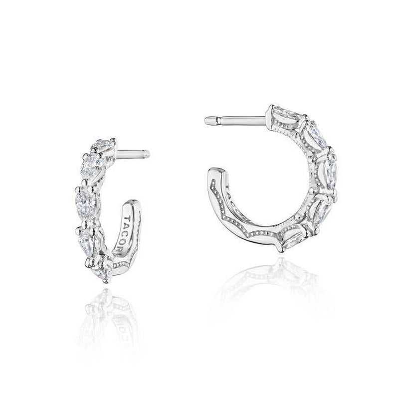 Small Hoop Earrings in 18k White Gold - 12.90mm in 14kt White Gold