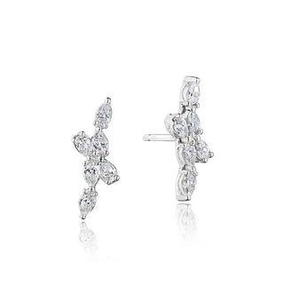 Pear Diamond Earrings in 14kt White Gold