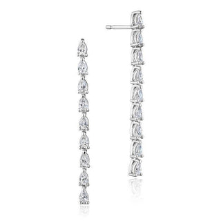 Pear Diamond Drop Earrings in 14kt White Gold