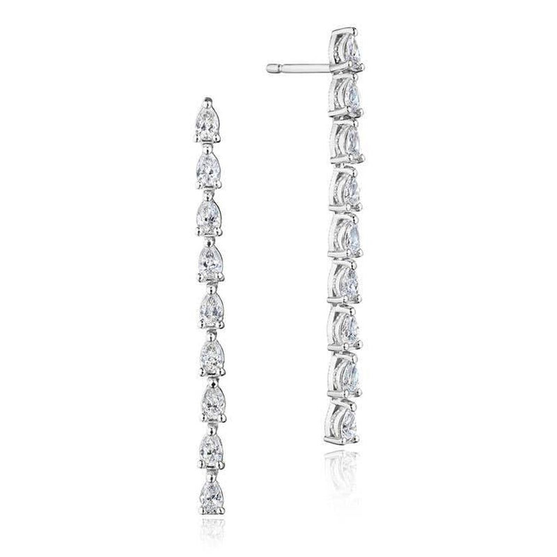 Pear Diamond Drop Earrings in 14kt White Gold