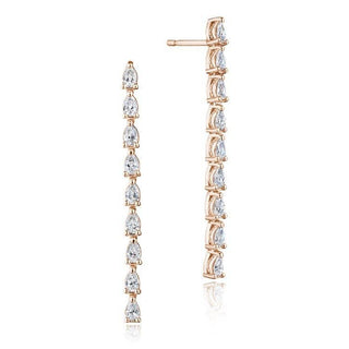 Pear Diamond Drop Earrings in 14kt Rose Gold