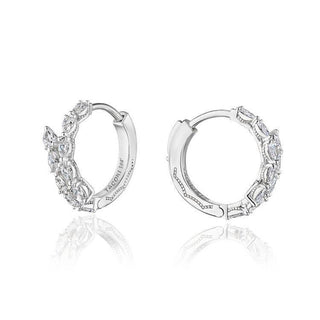 Medium Hoop Pear Diamond Earrings in 14kt White Gold