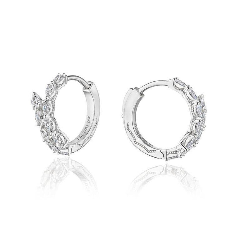 Medium Hoop Pear Diamond Earrings in 14kt White Gold