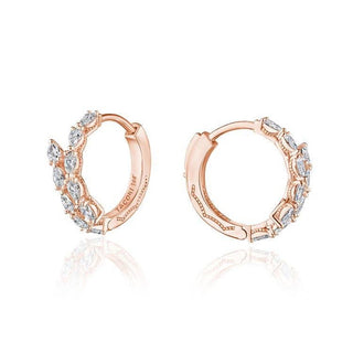 Medium Hoop Pear Diamond Earrings in 14kt Rose Gold