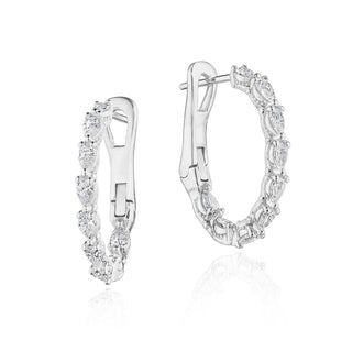 Pear Diamond Hoop Earrings in 14kt White Gold