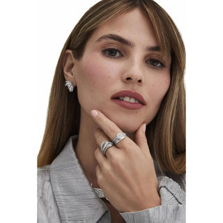 Multi Petal Diamond Huggie Earrings in 14kt Yellow Gold