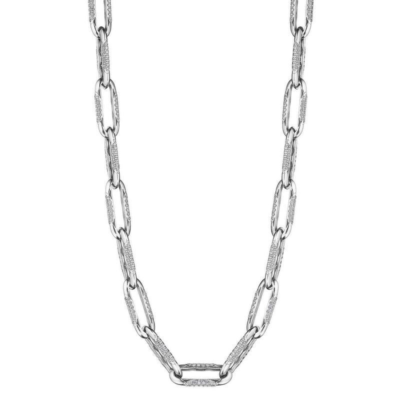 Large Link Necklace in 14kt White Gold