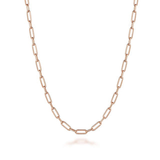 Petite Link Necklace in 14kt Rose Gold
