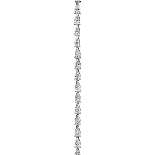 Pear Diamond Tennis Necklace in 14kt White Gold
