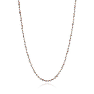 Pear Diamond Tennis Necklace in 14kt Rose Gold
