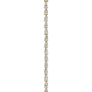 Pear Diamond Tennis Necklace in 14kt Yellow Gold