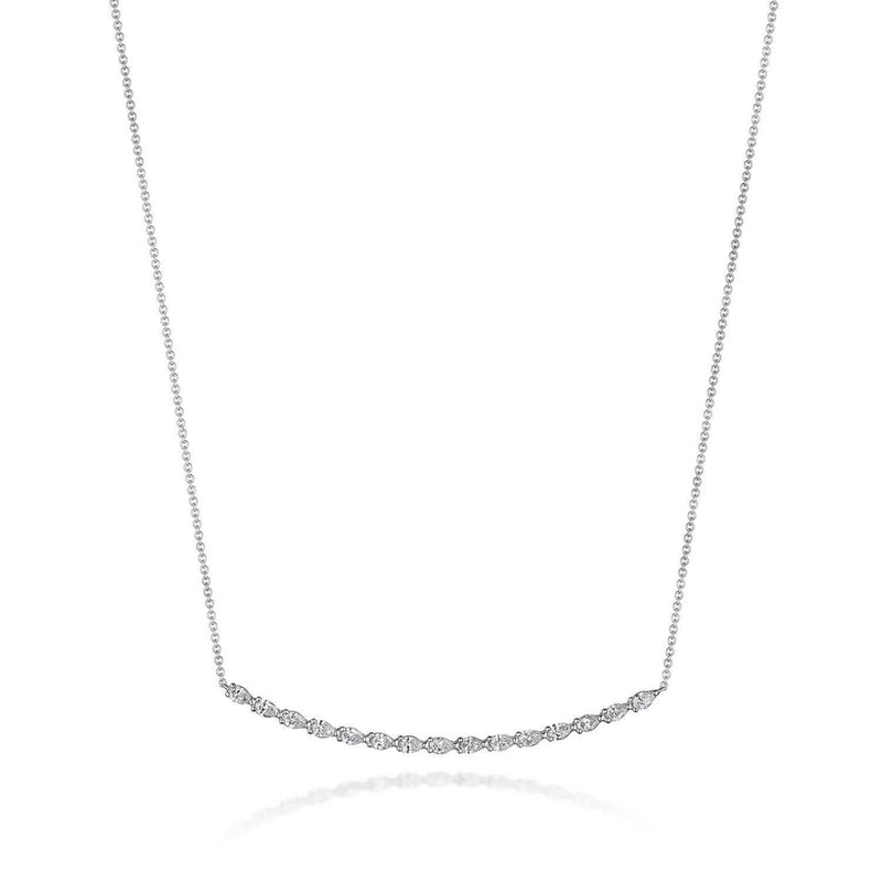 Pear Diamond Necklace in 14kt White Gold