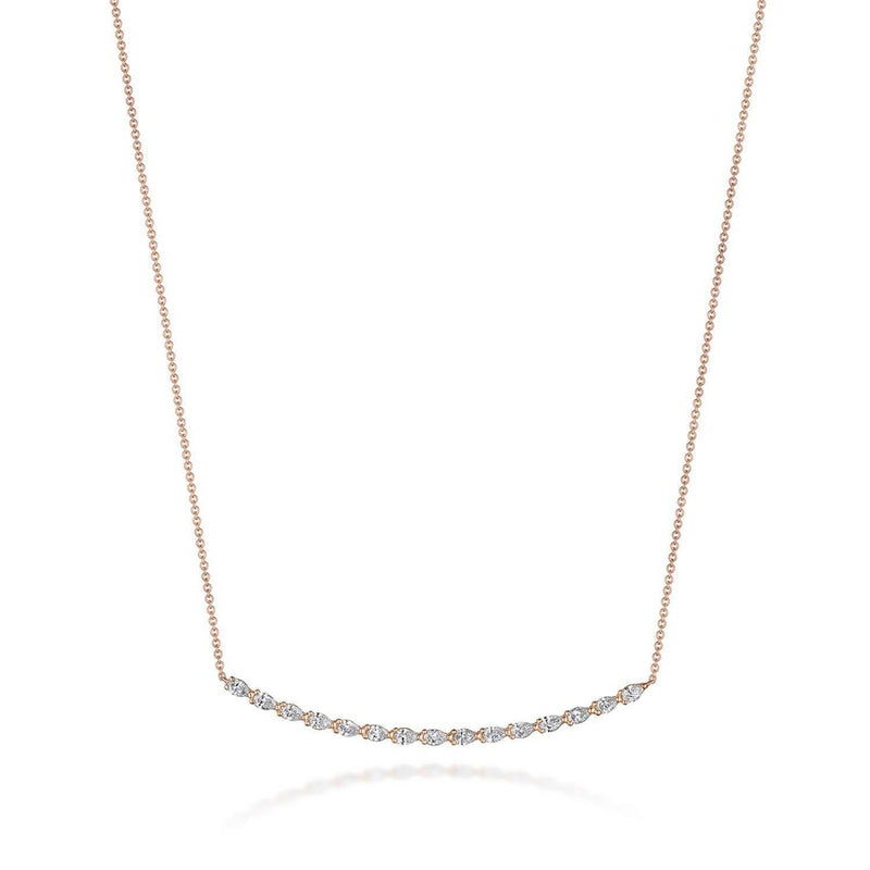 Pear Diamond Necklace in 14kt Rose Gold