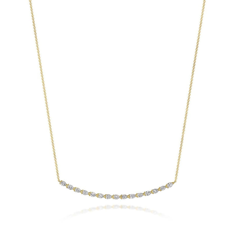 Pear Diamond Necklace in 14kt Yellow Gold