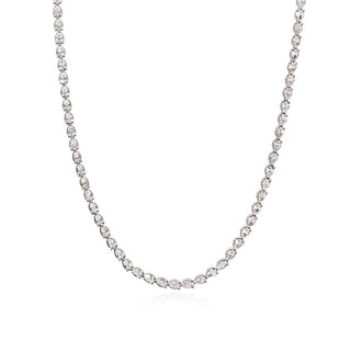 Pear Diamond Tennis Necklace in 14kt White Gold