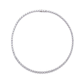 Pear Diamond Tennis Necklace in 14kt White Gold