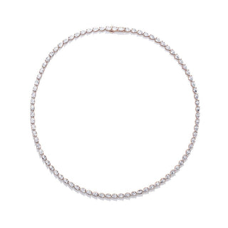 Pear Diamond Tennis Necklace in 14kt Rose Gold