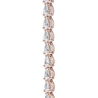 Pear Diamond Tennis Necklace in 14kt Rose Gold